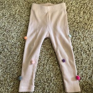 Petite Hailey light pink Pom Pom leggings 1 year
